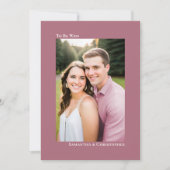 Einfache Dusty Rose oder Mauve Vertical Foto Hochz Einladung (Vorderseite)