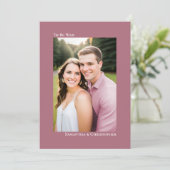 Einfache Dusty Rose oder Mauve Vertical Foto Hochz Einladung (Stehend Vorderseite)