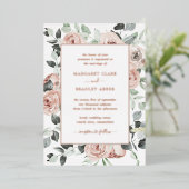 Einfache Dusty Rose Rosa Bläserner Elegante Hochze Folieneinladung (Stehend vorne)