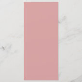 Einfache Dusty Rose Rosa Elegante Script Kalligrap Menükarte (Rückseite)
