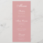 Einfache Dusty Rose Rosa Elegante Script Kalligrap Menükarte (Vorderseite)