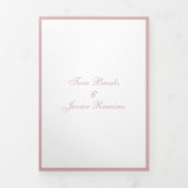 Einfache Dusty Rose Rosa Hochzeit Dreifach Gefaltete Einladung (Cover)