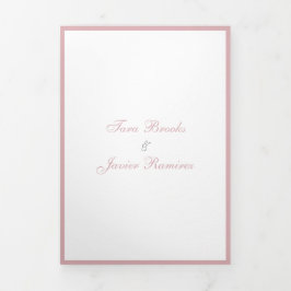 Einfache Dusty Rose Rosa Hochzeit Dreifach Gefaltete Einladung