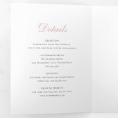 Einfache Dusty Rose Rosa Hochzeit Dreifach Gefaltete Einladung (Innen Erste Seite)