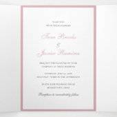 Einfache Dusty Rose Rosa Hochzeit Dreifach Gefaltete Einladung (Innenseite Mitte)
