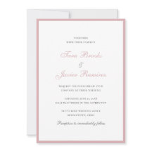 Einfache Dusty Rose Rosa Traditionelle Hochzeit