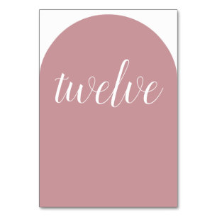 Einfache Dusty Rose Rounded Tischnummer