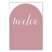 Einfache Dusty Rose Rounded Tischnummer (Rückseite)