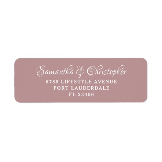 Einfache Dusty-Rose-Rücksendeadresse (Vorne)