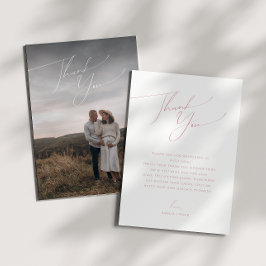 Einfache Dusty Rose Vertikales Foto Kinderdusche Dankeskarte