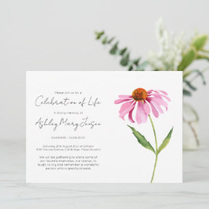 Einfache Echinacea Lebensfeier Beerdigung Einladung
