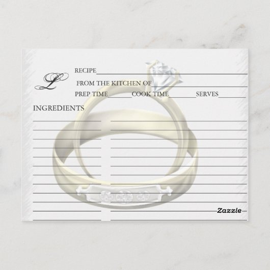 Einfache Ehefrau Hochzeitsringe Rezeptionskarten Postkarte (Rückseite)