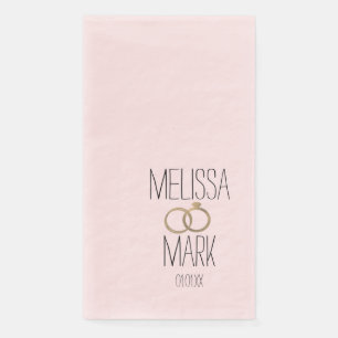Einfache Eheringe Faux Gold Ringe Rosa Serviette