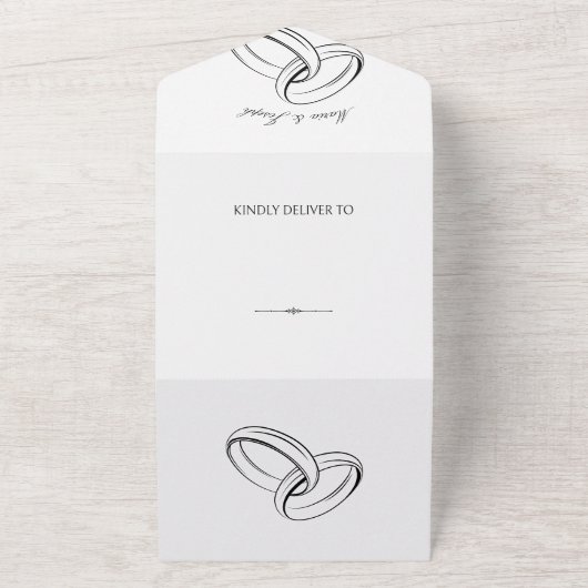 Einfache Eheschließung All In One Einladung (Außenbereich)