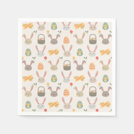 Einfache Eier und Bunnies Ostern | Serviette (Vorderseite)
