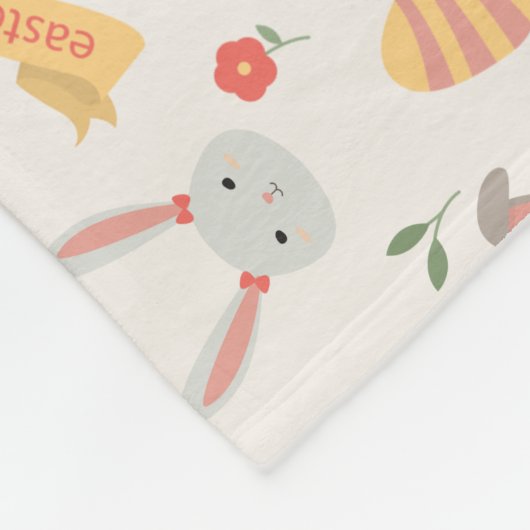 Einfache Eier und Fleece-Decke Häschen-Ostern | Fleecedecke (Ecke)