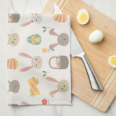 Einfache Eier und Geschirrtuch Häschen-Ostern | (Viertel Falte)