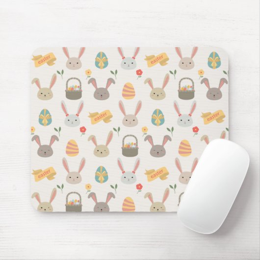 Einfache Eier und Häschen Ostern | Mousepad (Mit Mouse)