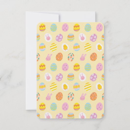 Einfache Eier und Osterlackierte Eiermuster Gelb Dankeskarte (Rückseite)