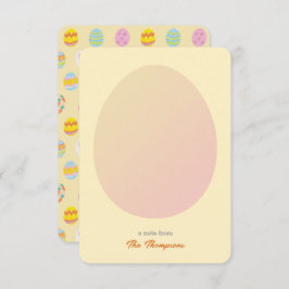 Einfache Eier und Osterlackierte Eiermuster Gelb Dankeskarte