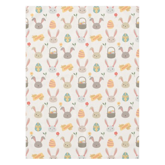 Einfache Eier und Tischdecke Häschen-Ostern | (Vorderseite)