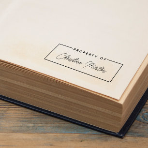 Einfache Eigenschaft des Namens der handgeschriebe Permastempel
