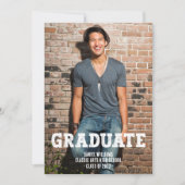 Einfache Ein-Foto-Abschluss Ankündigung (Vorderseite)