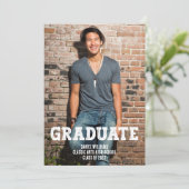 Einfache Ein-Foto-Abschluss Ankündigung (Stehend Vorderseite)