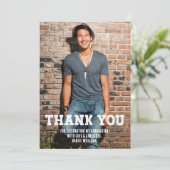 Einfache Ein-Foto-Abschluss Dankeskarte (Stehend Vorderseite)
