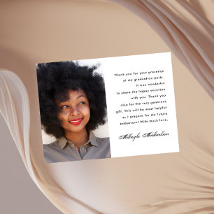 Einfache Ein-Foto-Dankes-Nachricht Abschluss Postkarte