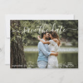 Einfache Ein-Foto-Moderne Schrift Save The Date (Vorderseite)