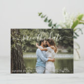 Einfache Ein-Foto-Moderne Schrift Save The Date (Stehend Vorderseite)