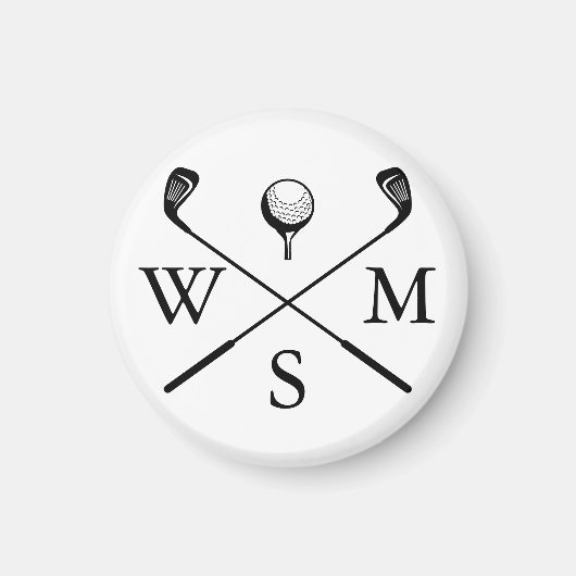 Einfache Einblendinitialen, schwarz und weiß Magnet (Vorne)