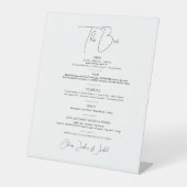 Einfache einfache Bar für Hochzeitsgetränke Sockelschild (Vorderseite)