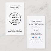 Einfache, einfache Corporate Business Logo Social  Visitenkarte (Vorne/Hinten)