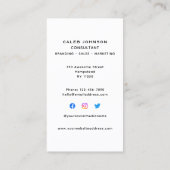 Einfache, einfache Corporate Business Logo Social  Visitenkarte (Rückseite)