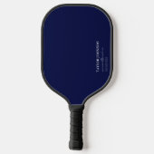 Einfache/einfache dunkelblaue Monogramm Name + Kon Pickleball Schläger (Rückseite)