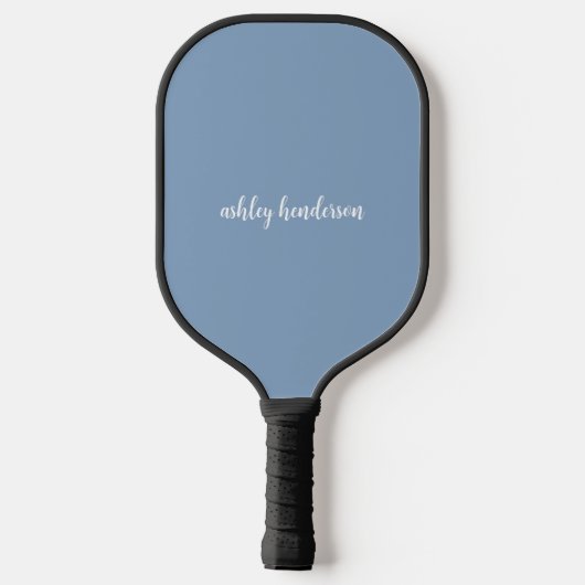 Einfache einfache einfache Pastel Blue Monogram fü Pickleball Schläger (Rückseite)