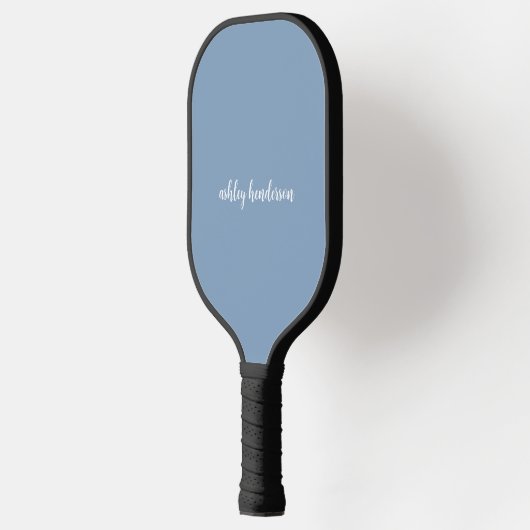 Einfache einfache einfache Pastel Blue Monogram fü Pickleball Schläger (Links)