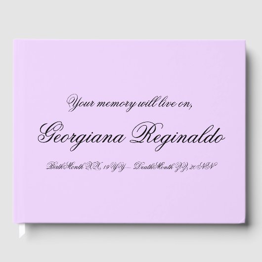 Einfache, einfache Gästebuch (Vorderseite)