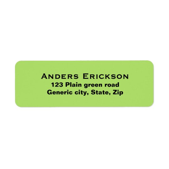Einfache einfache grüne Hintergrundschwarz-Textgew Rücksendeetikett