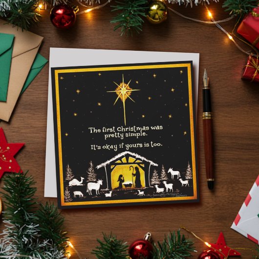 Einfache Einfache Heiligabhändigkeit Feiertagskarte