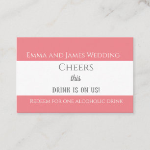 Einfache einfache rosa Brautgetränke Visitenkarte