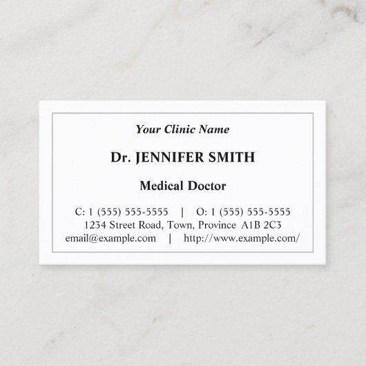 Einfache, einfache und bescheidene Visitenkarte (Vorderseite)