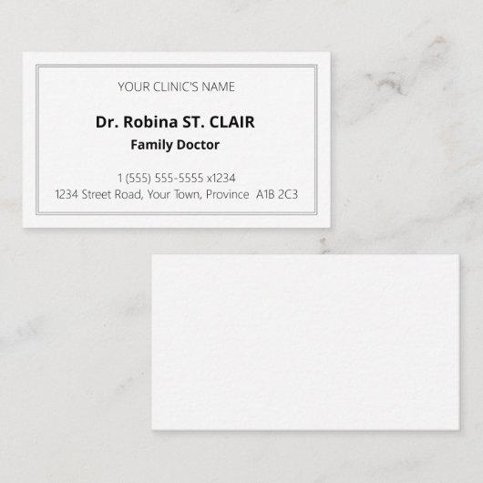 Einfache, einfache und Schlichte Visitenkarte (Vorne/Hinten)