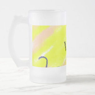 Einfache einfarbige Hinzufügen von Namens-Text-Mon Mattglas Bierglas