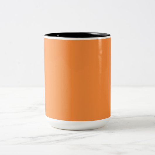 Einfache einfarbige Orangefarbene Monokolade Zweifarbige Tasse (Mittel)