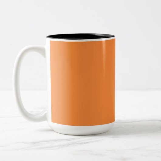 Einfache einfarbige Orangefarbene Monokolade Zweifarbige Tasse (Links)