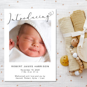 Einfache Einführung Fotos Baby Birth Ankündigung