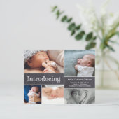 Einfache Einführung in Chalkboard Multiple Baby Fo Ankündigungspostkarte (Stehend Vorderseite)